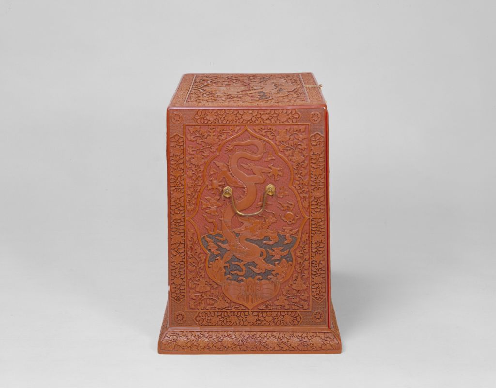 图片[4]-Colored double dragon pattern small box-China Archive